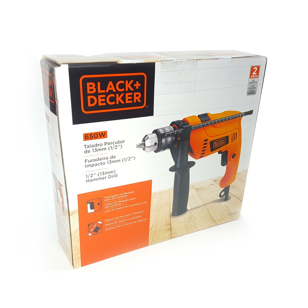 TALADRO PERCUTOR 13MM 650W BLACK AND DECKER HD650-AR