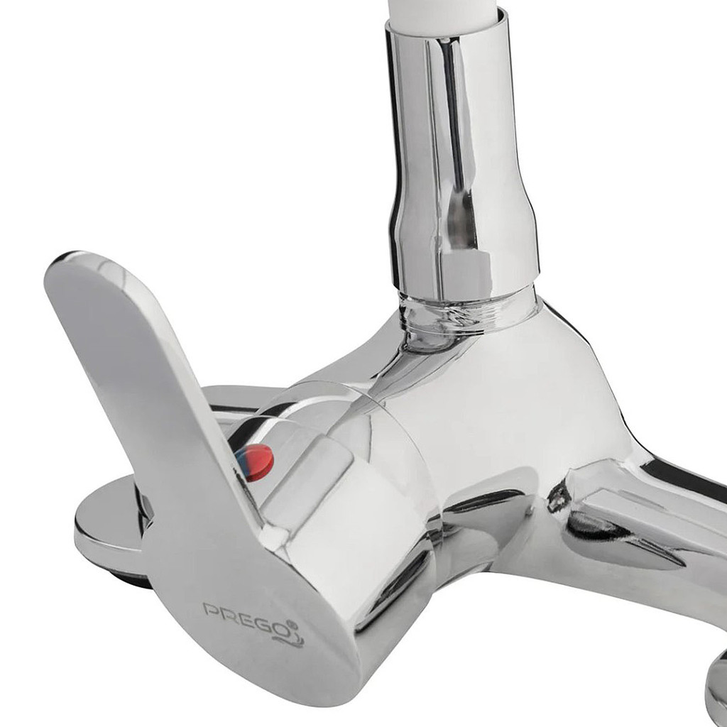 CANILLA MEZCLADORA MONOCOMANDO MESADA FLEXIBLE BLANCO PREGO PREG9022