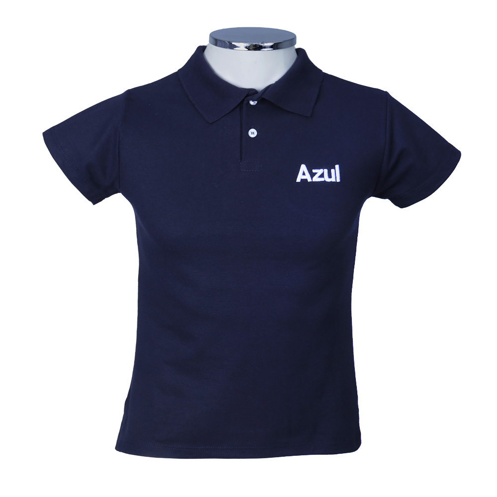 Camisa Polo Logo Azul Feminina