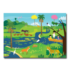 painel quebra-cabeça pantanal araquarela