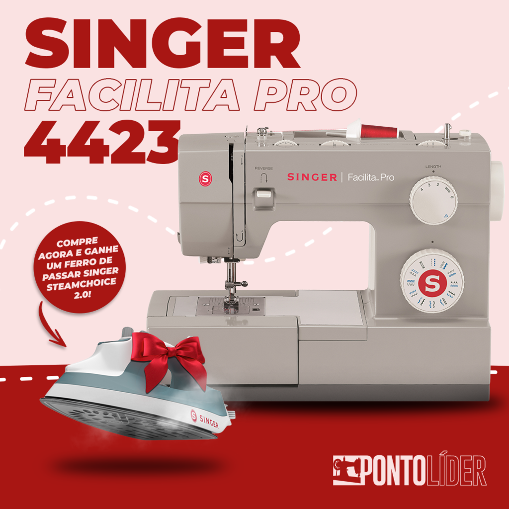 Máquina De Costura Singer Facilita Pro 4423 Com 22 Pontos Decorativos +  Ferro de Passar Singer