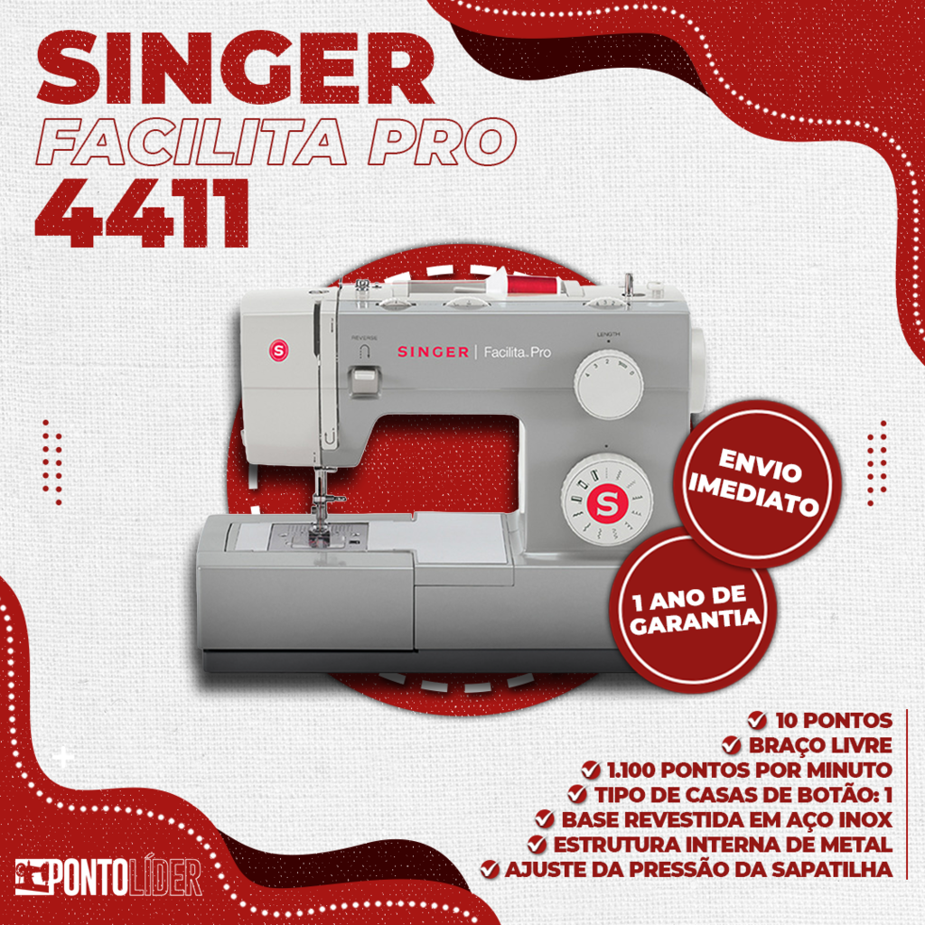 Maquina De Costura Singer Facilita Pro 4411 10 Pontos