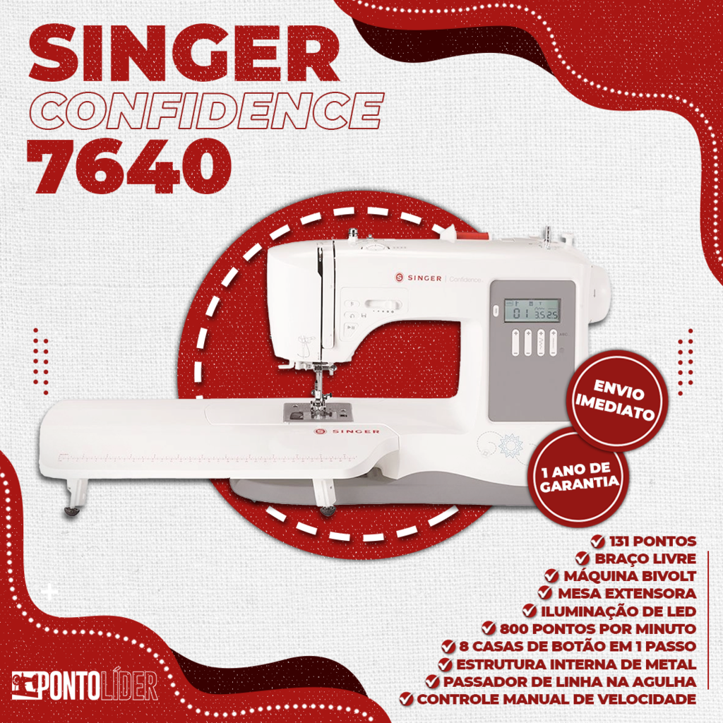 Máquina De Costura Singer Confidence Quilter 7640 Bivolt 131 Pontos  Decorativos