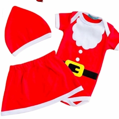 Conjunto Bebê Mamãe Noel 3 Peças Suedine