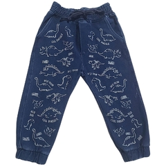 Calça 1/3 Infantil Jogger Malha Jeans Dino Yoyo Kids 2 anos