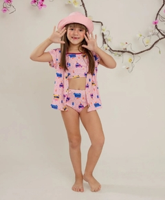 Conjunto Infantil de Biquíni + Kimono Tamanho 02 a 08 anos - loja online