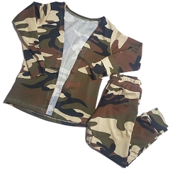 Conjunto Infantil Fem Camuflado Blazer Calça Jogger 2-8 anos - comprar online