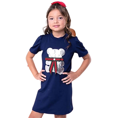 VESTIDO INFANTIL PRINCESA SOFIA LILÁS BUSTO JEANS C/ LAÇO P/ CABELO