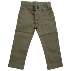 Cal a Infantil Menino Skinny em Sarja Cor Verde Musgo 2 anos