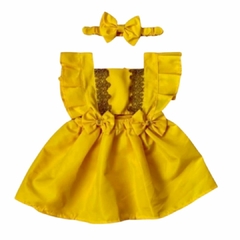 Romper Luxo Saia Amarelo Para Festa Tam: 6/15 Meses na internet