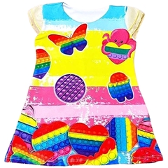 Vestido Pop It Infantil Luxo Estilo Boneca Popit 1-6 anos - comprar online