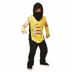 Fantasia Infantil Luxo Ninja Amarelo Menino