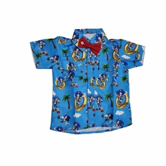 Camisa Social Infantil do Sonic (A) Gravata1a 6 anos