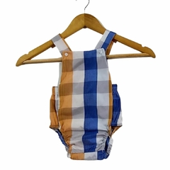 Romper Luxo Menino Xadrez Bebê Tam: 03 a 11 Meses - Sarokinha Moda Infantil