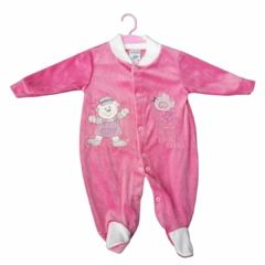 Macacão Longo Kadic Plush Menina S/ Gola Bordado Ursa baby - comprar online