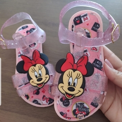 Imagem do Sandália Infantil da Minnie Cor Rosa Vermelha e Nude 25 a 32