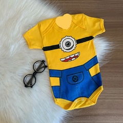 Body Bebê Minions C/ Óculos Tam: 1/12 meses