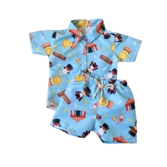 Conjunto Infantil Mauricinho Circo Azul Tam: 1 a 6 anos - comprar online