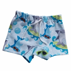 Sunga Infantil Boxer Com Estampa De Tubarão Tam: 6/12 meses