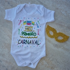 Body Bebê Carnaval C/ Máscara- Unissex Tam 1 a 12 Meses