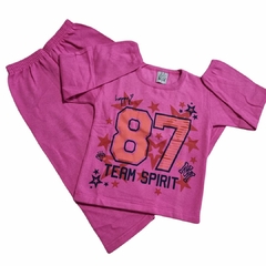 Conjunto Infantil Feminino Moletom Rosa Yellow and Blue