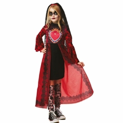 Fantasia Infantil Luxo Rainha dos Mortos Halloween Carnaval