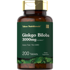 Ginkgo Biloba 3000 mg 200 tabletas - Tahoe Nutritionals