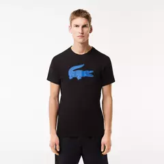 CAMISETA LACOSTE SPORT EM JÉRSEI RESPIRÁVEL COM ESTAMPA 3D DE CROCODILO