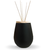 Difusor de Vidrio Bombé Negro Mate + Varillas de Bamboo Natural (460 CC) - DECODESIGN MAYORISTA