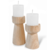 Set x 2 Candelabros de Madera Maciza Alto Nórdico + 2 Velas (Paraíso) - DECODESIGN MAYORISTA