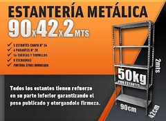 Estanterías Metálicas 90x42x2mts Para 50kg Reforzadas! - comprar online