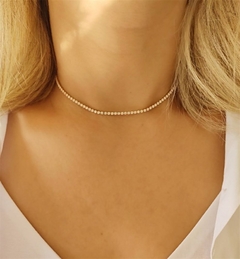 Choker Riviera Cristal 3mm Banhada - comprar online