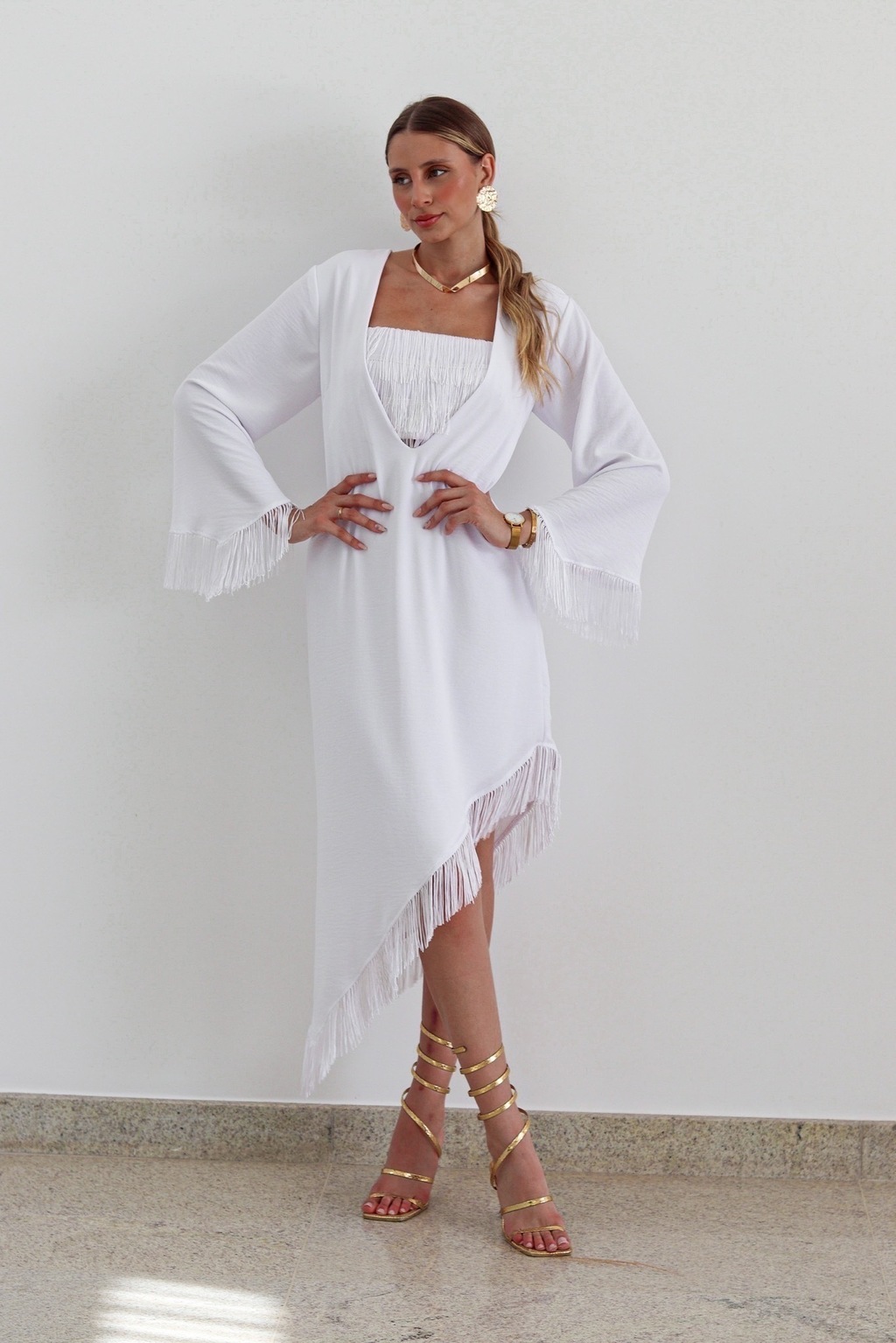 Vestido havaiano sale branco