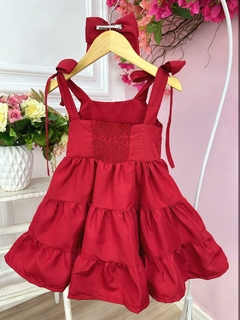 Vestido Infantil Vermelho Escuro Strass no Busto Festas na internet