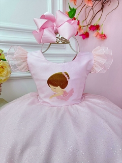 Vestido Fantasia Infantil de Festa Tema Bailarina Rosa - comprar online