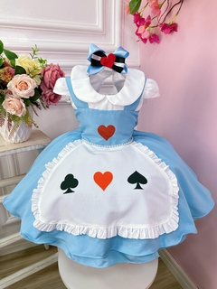 Vestido Infantil de Festa Alice no País das Maravilhas