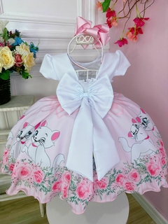 Vestido Infantil Festa Gatinha Marie Cinto Pérolas na internet