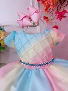 Vestido Infantil Chuva de Amor Bênçãos Com Cinto de Pérolas - comprar online