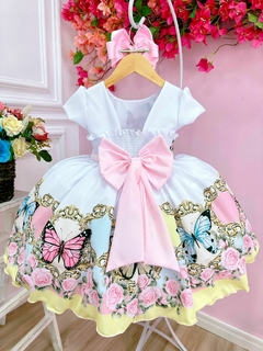 Vestido Infantil Jardim das Borboletas Encantado Princesas - loja online