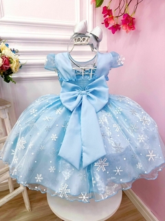 Vestido Infantil Frozen com Cinto de Pérolas Princesas na internet