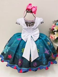 Vestido Infantil Mirabel Encanto Com Cinto De Pérolas na internet