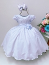 Vestido Infantil Branco com Aplique de Borboletas