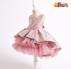 Vestido Infantil Importado de Luxo para Festa Bordado Rose - comprar online