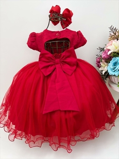 Vestido Infantil Vermelho com Aplique de Borboletas na internet