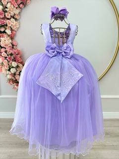 Vestido Infantil de Festa Aniversário Casamento Lilás Pérolas na internet