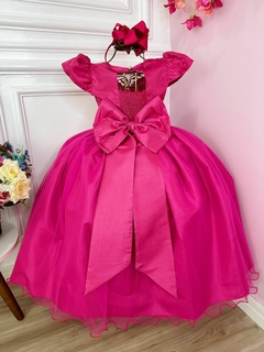 Vestido Infantil Longo Dama de Honra Pink Busto Rendado na internet