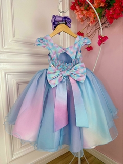 Vestido Infantil Sereia Colorido Cinto Pérolas - loja online
