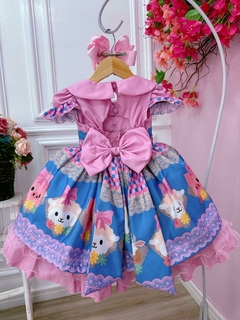 Vestido Infantil Rosa Fazendinha Bichos - loja online