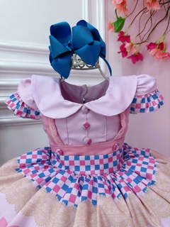 Vestido Infantil Rosa Bebê Fazendinha Bichos - comprar online