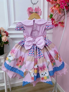 Vestido Infantil Rosa Bebê Fazendinha Bichos - loja online